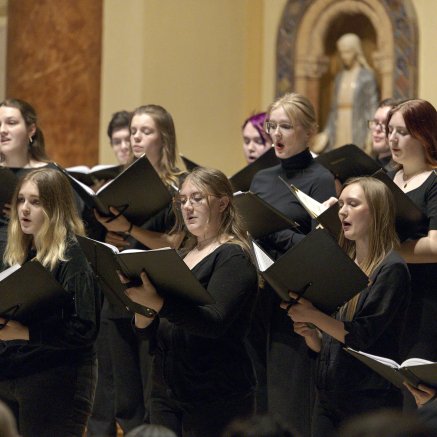 NMU Choirs singing in St. Peter Cathedral in Marquette