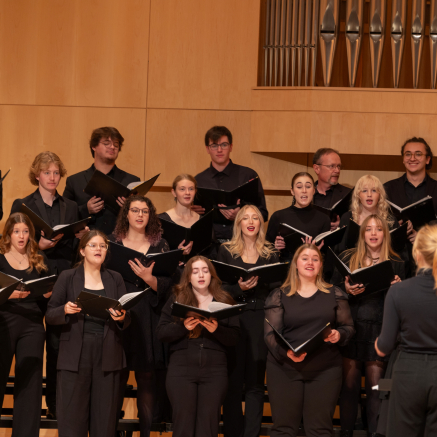 Part of the NMU Choral Ensembles led by a student conductor in the October '24 Choral Concert